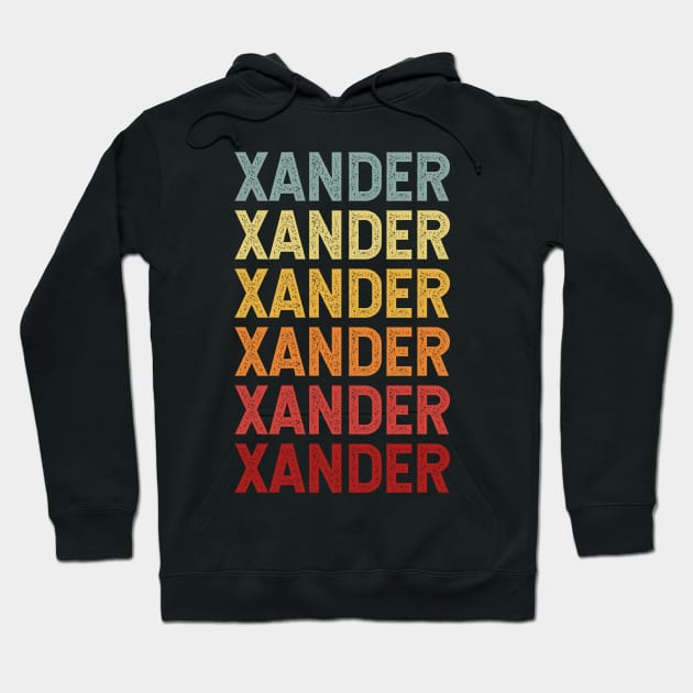 Xander Name Vintage Retro Gift Named Xander Hoodie by CoolDesignsDz